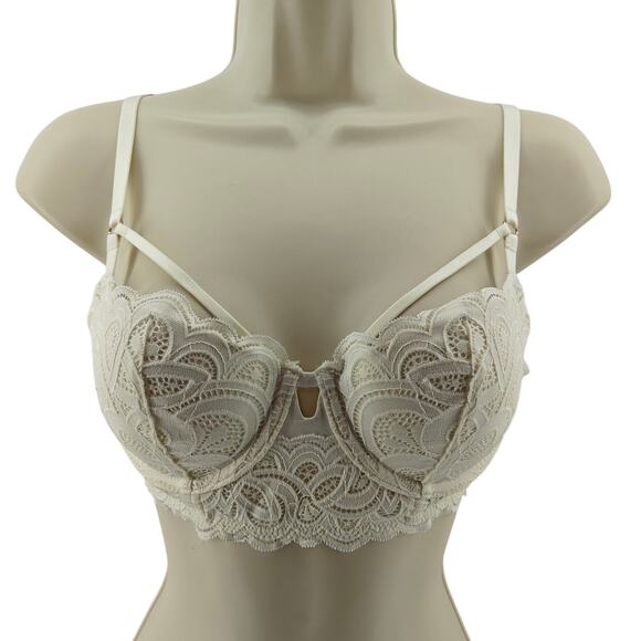 Aerie Show Off Cream White Lace Balconette Bra 34B - Picture 1 of 4